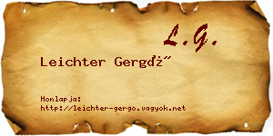 Leichter Gergő névjegykártya